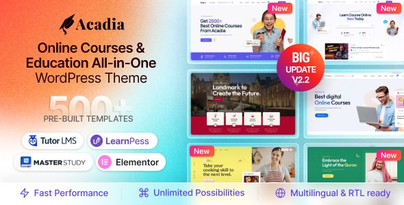 Acadia - Education WordPress Theme For University & Online Course