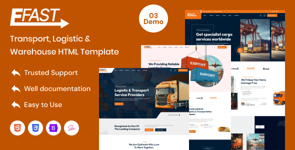 Efast - Transport, Logistic & Warehouse WordPress Theme