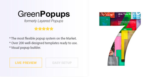 Green Popups (formerly Layered Popups) - Popup Plugin for WordPress