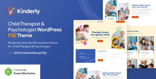 Kinderly – Child Therapist & Psychologist FSE WordPress Theme