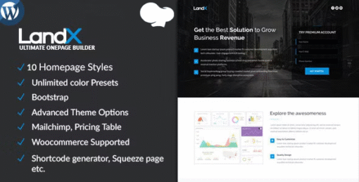 LandX - Multipurpose Wordpress Landing Page