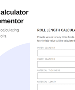 Roll Length Calculator Widget for Elementor