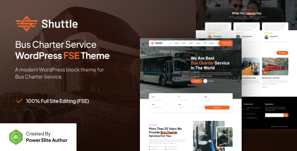 Shuttle – Bus Charter Service FSE WordPress Theme