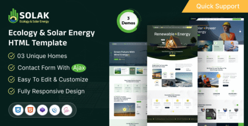 Solak - Ecology & Solar Energy WordPress Theme