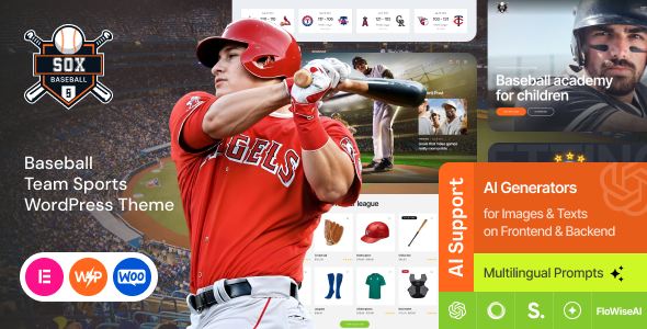 Sox - Baseball Team Sports WordPress Theme