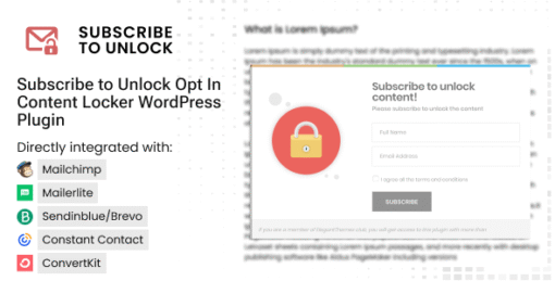Subscribe to Unlock Opt In Content Locker WordPress Plugin