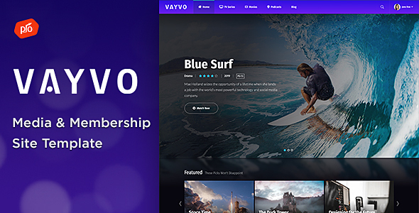 Vayvo - Media Streaming & Membership Theme