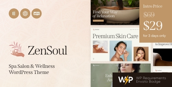 ZenSoul - Spa Salon & Wellness WordPress Theme + AI