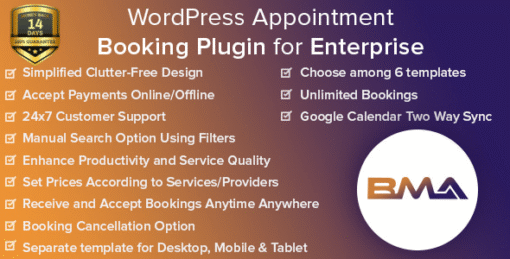 BMA - WordPress Appointment Booking Plugin for Enterprise