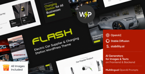 The Flash - Electric Car Supplier & Charging Station WordPress Theme