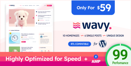 Wavy - Modern & Lightweight Blog for WordPress